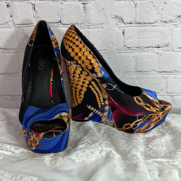 Aldo Shoes - Aldo satin print wedges